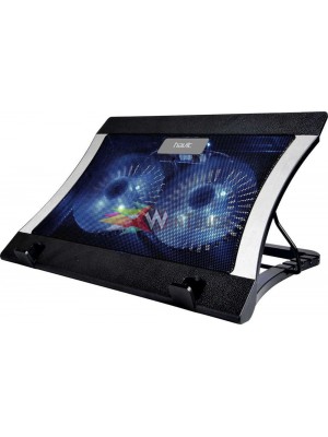 Havit F2051 Βάση & ψύξη laptop  έως 17", 36x27cm, με 2 Ανεμιστήρες LED, μαύρο